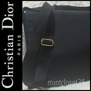 Dior Italy Canvas Leather Trim Messenger Bag
